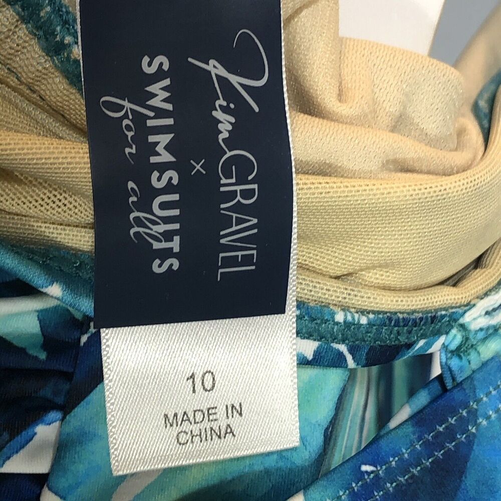 Kim Gravel x Swimsuits For All Womens 10 NEW Sarong One-Piece in Seaside Stripe - Picture 7 of 9
